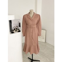 허니제이 / 트와니 스웨이드 벨트세트 롱 원피스(2color)