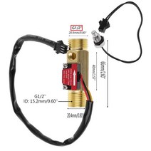 터빈 액체 센서용 G1/2 "G3/4" 수류 스위치 온도 감지 구리 쉘 홀 유량계, 03 G1-2 inch