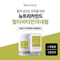 하루 활력 에너지 보충 영양 공급 에 좋은 종합 멀티 비타민 미네랄 복합 영양제 온가족 부보님 패밀리 직장인 청소년, 1BOX(1개월분)