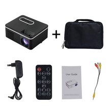 미니빔 프로젝터 가정용 휴대용 미니 픽셀 루멘 홈 미디어 플레이어 내장 스피커, s361 블랙과 가방, 나는 플러그