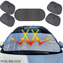 카이런 햇빛가리개 앞유리커버 6종 햇빛차단 차박용품, 앞창외부장착6종세트