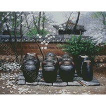 십자수도안-장독대가 있는 풍경(ks-010), 올칼라