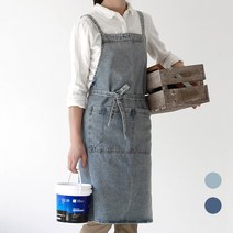 어데이즈 워싱 데님 바리스타 앞치마 에이프런, 연청