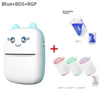 라벨 프린터 핸드 미니 무선 로고 휴대용 무선 블루투스 라벨 포켓 열 사진 태그 가격 스티커 빠른 인쇄 가정용 사무실인쇄 마킹기 소형 문신 간편인쇄, 파란색 bds-rgp