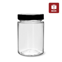 MIR (1BOX) 유리병 일자형 딥캡 180ml(L) 원형 로우 (24개입) 잼병 유리밀폐용기