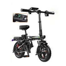 2023년 독일 합작 SUMAD 전기자전거 출퇴근 전동바이크 14인치 스로틀 PAS 리튬배터리, 스포츠 에디션, 6A 24KM, 블랙