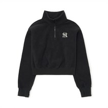 MLB 여성 스키 마이크로 플리스 반집업 맨투맨 NY (Black) 704045