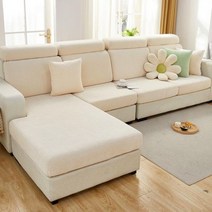 카페트 홈쇼핑 벨기에 잔디 러그 스페인 터키산 쇼파 커버 패드6인용 두꺼운 탄성 소파 커버 거실 안락 의자 코너 셔닐 쿠션 좌석 슬립, 1pc L-shaped, Mi Bai