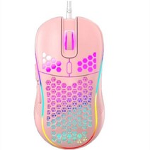 게이밍 손목보호마우스 배그마우스 롤마우스높은 품질 유선 게이밍 마우스 USB 빛나는 빛 4800 인치 당 점, 03 pink, 한개옵션1
