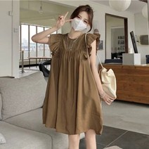 여름 박시 원피스 청순 러블리 생선뼈 여성 2022 와이드 루즈핏 슬림핏 짧은 숏 토시 솔리드 무지 4912104933