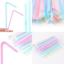 어썸인터내셔널 50P 일회용 주름 빨대 4X160MM 예쁜빨대 자바라빨대