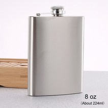 위스키바이알 양주공병 고로쇠물병 위스키 병 힙 플라스크 술꾼 알코올 휴대용 Drinkware 스테인레스, CN, 8 oz, 8oz