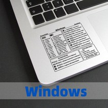 PC 노트북 데스크톱 단축키 스티커 애플 맥 크롬북 윈도우 포토샵용 참조 키보드 접착, 02 Windows_01 1PCS