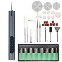 각인기 소형 펜 휴대용 마킹기 날인기 금속 usb 무선 회전 도구 키트 목공 조각 diy for jewelry metal glass mini wireless drill, 회색 60개