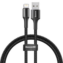 Baseus LED USB 케이블 iPhone 13 12 11 Pro Xs Max X Xr 8 7 6 고속 충전 충전기 iPad 와이어 코드 용 휴, 05 3m