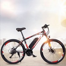 MTB 26인치 전기 자전거 리튬배터리 보조 동력 기어 변속 오프로드 배달용 학생 등하교 자전거, 02. 블랙/ 네이비