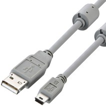 SANWA 고급형 USB2.0 미니5핀 케이블 5m/KU-AMB550K/Mini 5P/2중 차폐 쉴드/트위스트 페어/EMI 필터/금도금 핀/USB-IF인증/디카/네비게이션/카메라등