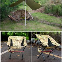 백패킹 체어 경량 등받이 접이식 의자 등산 캠핑, 블랙멀티캠스킨