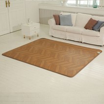 헤링본 우드색상 10mm 전기장판 카페트 매트, 대형 230 x 183 cm