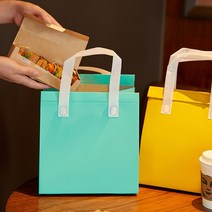 타포린가방 부직포 보냉 보온 도시락 쇼핑백 미니 부직포 22cmx26cm, 엘로우