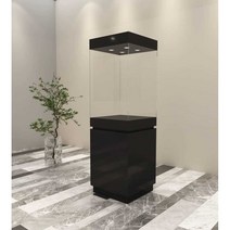 박물관 진열장 전시대 전시테이블 유리진열장 보물, 500x500x1200 블랙