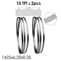 톱날 TASP 2pcs 1425mm Bandsaw 블레이드 1425x635x035mm 8 quotDraper BS250 Nut, 없음, TPI 10
