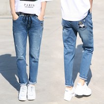 동대문스타일 여자청바지 S~XL 빈티지 루즈핏 스판 밴딩청바지 봄청바지 DG2098