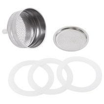 6-Cup Moka Coffee Machine Replacement Funnel Kits Compatible For Express 3 Packs Gasket Seals, [01] 은