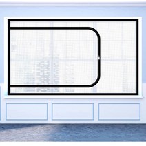 고양이방묘창 고양이 방충망 펫도어 방묘문 지퍼가 보이지 않는 스크린 창 그물 쉬운 설치 높은 광선 투과율 모기 곤충 방지 조류 및, W80XH100cm+Black edge Black ne