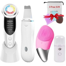 뷰티디바이스7In 1 RF 및 EMS 라디오 메조테라피 일렉트로포레이션 리프팅 디바이스 초음파 스킨 스크러버, 04 Type 1 Rosered
