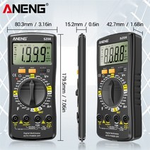 멀티테스터기 접촉/비접촉 타코메타/회전계/RPM/회전수측정기 aneng lcd display digital multimeter sz08 2000 counts handheld, 블랙 sz08 2000