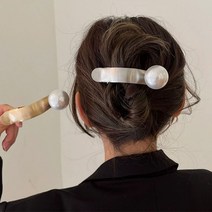 헤어 비녀 한복 혼주 뒤꽂이 전통 장신구 트렌디 여성 핀 펑크 골드 실버 메탈 빅 펄