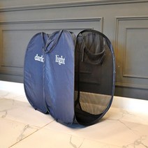 메쉬 2칸 분리함팝업 쓰레기 빨래 바구니이불 수납, 단품