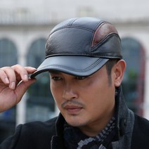 남성모자 소가죽 심플 캐주얼 야구모자