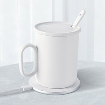 무선 온열컵 머그워머 호찌머그 보온 머그컵 데우기 받침 허킨스 스머그, 화이트