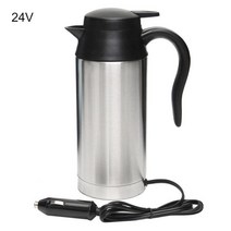 차량 커피 포트 보온병 1224v 750ml 자동차 난방 컵 주전자 뜨거운 물 냄비 물, 24v