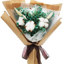 지나로즈 여친선물 드라이플라워 프리저브드 안개꽃다발 솜사탕 목화꽃다발 3Color, 블루
