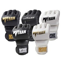 오픈 핑거 장갑 TRAN 핏 권투 장갑 킥 복싱 체육관 격투기 스트레스 발산 가라테 태권도 샌드백 MMA 무에타이 복서 사이즈 트레이닝 글로브 운동 부족 남녀 겸용 (흰색 × 검정색)