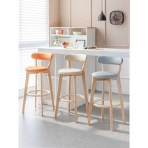 아일랜드의자 인테리어 홈 식탁 스탠딩 체어 우드, 72 로그 프레임 그레이 왁스 가죽