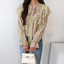 오슈 봄 여름 데일리 플라워 코디 편한 캐주얼 블라우스