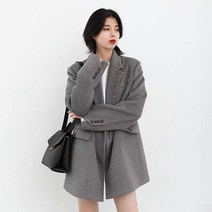 이승창 빈티지 나른한 박시 코트 긴팔 모직 톱 겨울