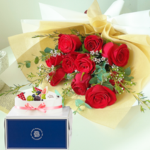 꽃바구니+케익 - 전국꽃배달서비스 로즈데이 생일 선물 생화 케익 당일배송, 07.솔직한고백&브랜드케익