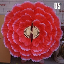 대형 하프 접이식 댄스 팬 양면 모란 꽃 핸드 스퀘어 클럽 공연 소품 92cm 너슬 부채, For right hand, 05