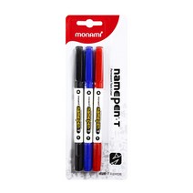 모나미 네임펜T 트윈 - 흑청적 3색세트, 단품