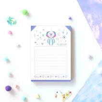 떡메 다꾸용품 큰떡메모지 - 풍경소리(퍼플)
