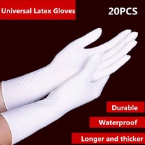 재사용 할 수있는 더 긴 니트릴 장갑 라텍스 장갑 가정용 정원 실험실 부엌 부속품을위한 방수 청소 장갑, M, 20pcs
