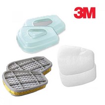 3M 방독마스크용 필터 3종세트 미세먼지차단 페인트작업 산업 분진 가벼운