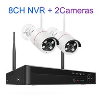 Techage-8CH 5MP 무선 카메라 시스템 양방향 얼굴 감지 Wifi CCTV 비디오 감시 보호 키트 ONVIF P2P, 01 8CH and 2 Cameras_01 없음