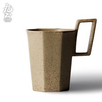 수제 석기 커피 컵 일본 가정 창조적 인 차 컵 머그잔 복고풍 예술 커플 컵, NONE, 색상 분류: 카키색 옷천