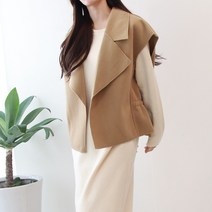 모조로브 / 빅카라 핸드메이드 컷팅 허리 뒷주름 조끼 2col